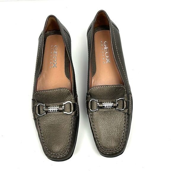 NWT Geox Respira Leather Rhinestone Detail Shoe Loafer Slip on US 9,5 EU 39,5 - Picture 5 of 15